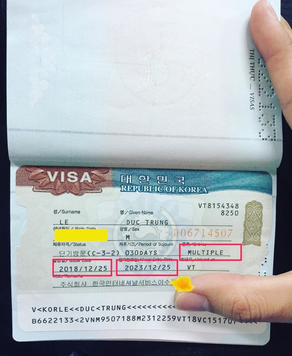 Mẫu visa 5 năm Hàn Quốc